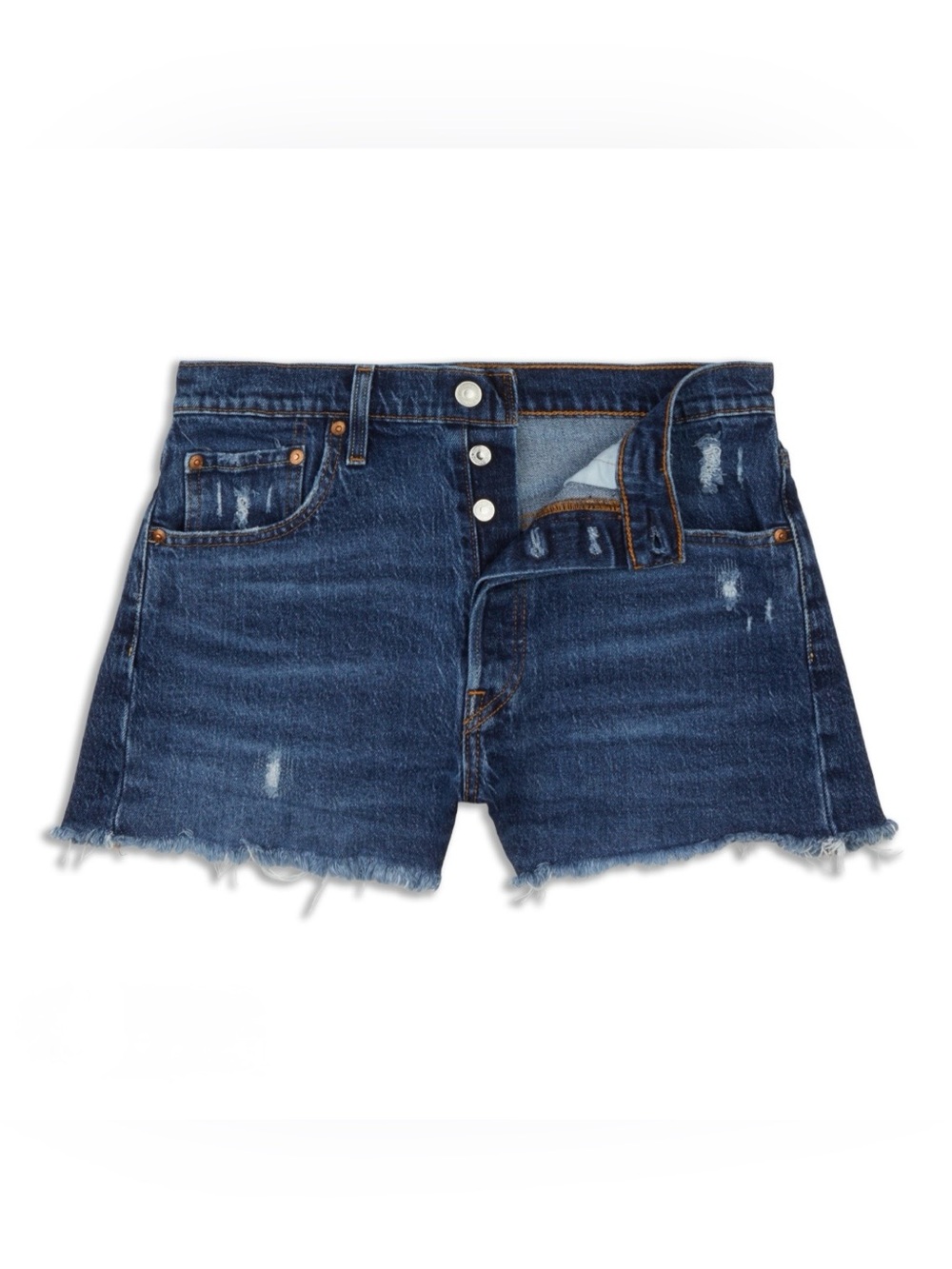 Levi’s 501 Original Distressed Cutoff Denim Shorts W29 High Rise Raw Hem